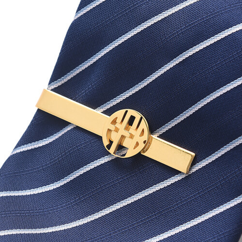 Personalised gold monogram tie clips wholesale makers custom mens clothes tie clasps with logo manufacturers